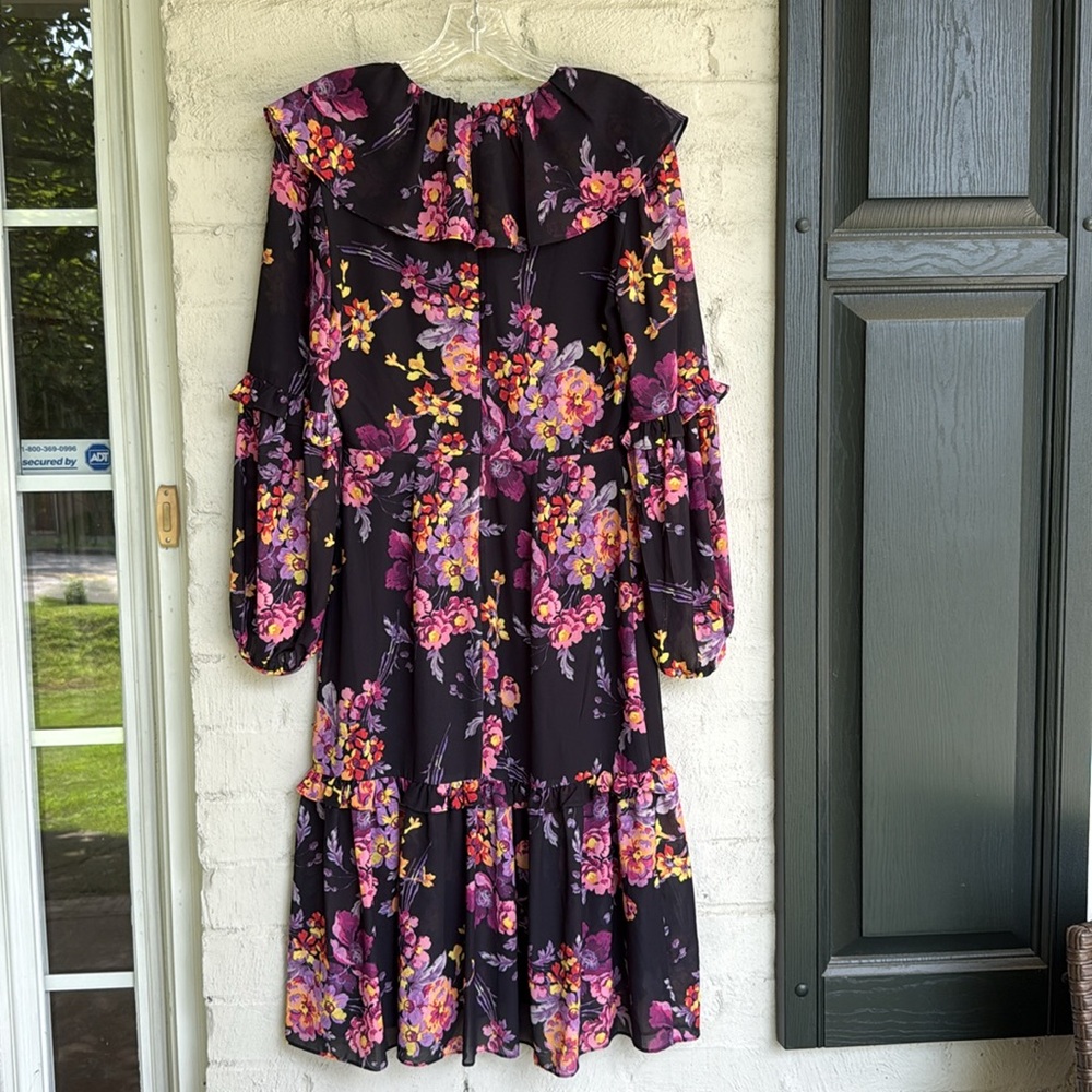 Amanda Uprichard Talulah Midi Dress in Evening Blossom Floral Print Size Small - Picture 9 of 15